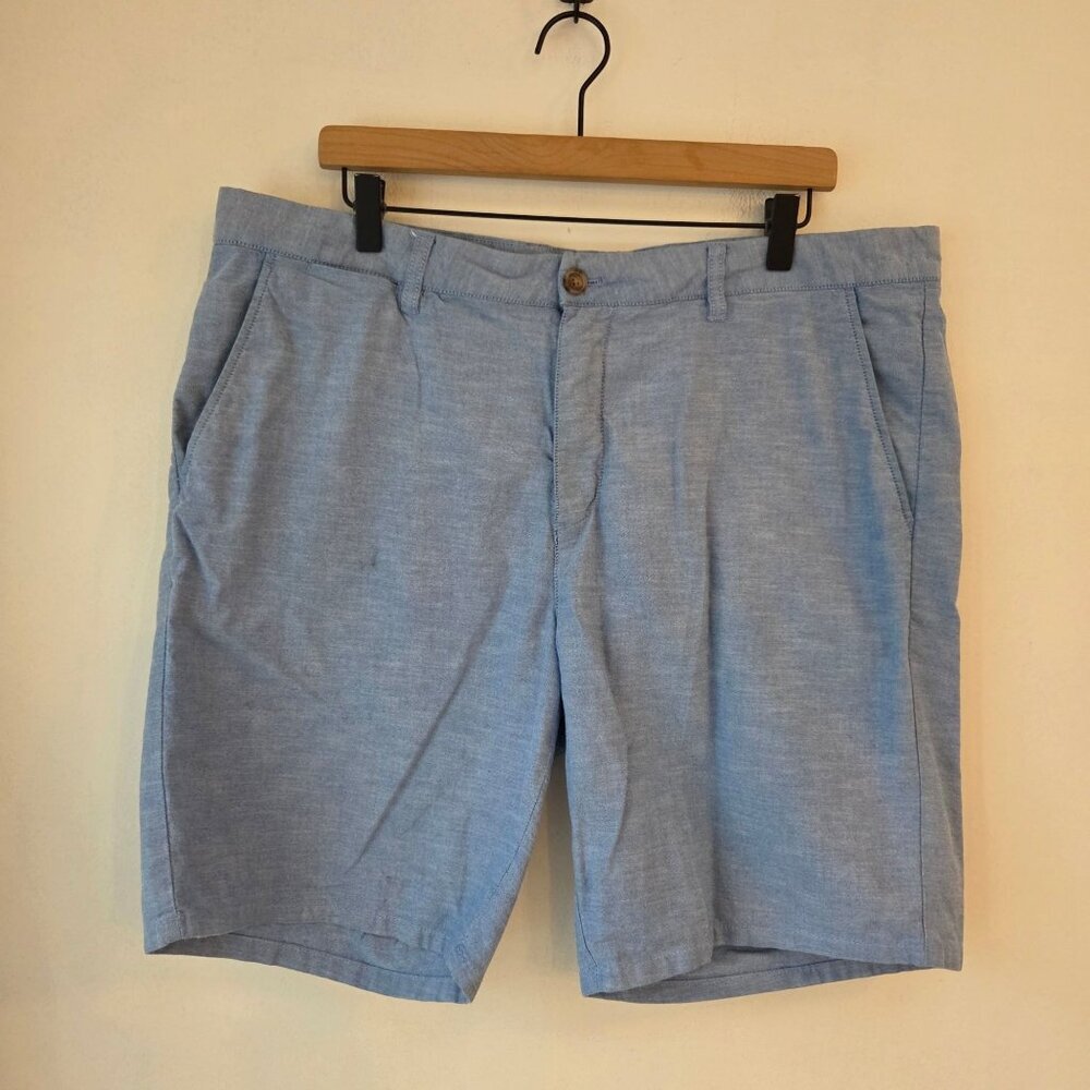 Johnnie-O 100% Cotton Chino Shorts Light Blue Golfing Business Casual Men's 38 - Picture 1 of 9